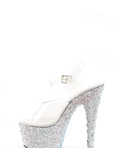 Alternative view of Bejeweled-708MS Platform Ankle Strap Sandals-Silver