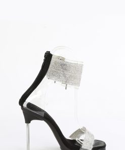 Chic-47 Platform Rhinestone Sandals-Black
