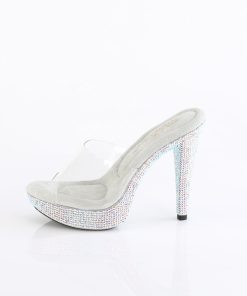 Alternative view of Cocktail-501 Platform Rhinestone Slides-Silver