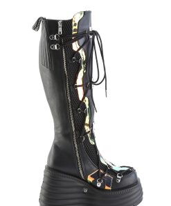 Blaze-152 Platform Wedge LED Light-Up Knee High Boots