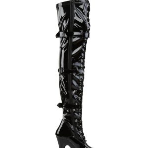 Adore-3028 Platform Thigh High Boots-Black