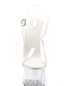 Alternative view of Adore-708 Platform Ankle Strap Sandals-Clear