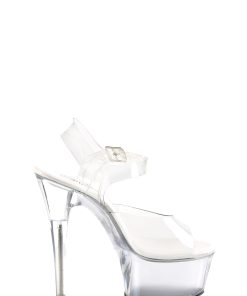 Aspire-608 Platform Ankle Strap Sandals-Clear