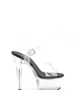Aspire-608 Platform Ankle Strap Sandals-Clear