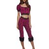 Lace Print Crop Top