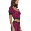Lace Print Crop Top