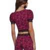 Lace Print Crop Top