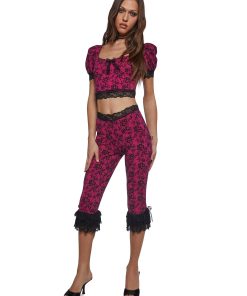 Alternative view of Lace Print Capri Pants