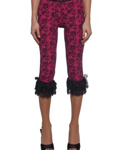 Lace Print Capri Pants