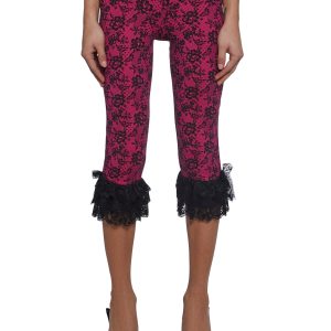 Lace Print Capri Pants
