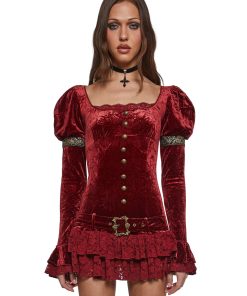 Crushed Velvet Mini Dress