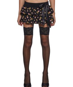 Floral Ruffled Mini Skirt