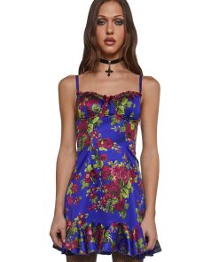 Floral Satin Slip Dress