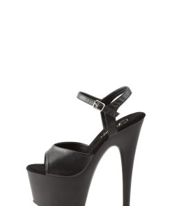 Alternative view of Adore-709 Platform Ankle Strap Sandals-Black PU