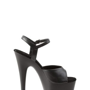 Adore-709 Platform Ankle Strap Sandals-Black PU
