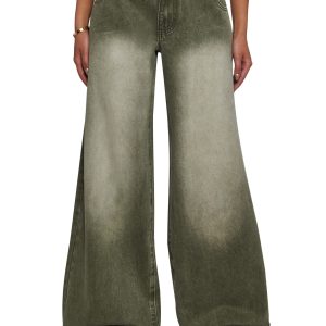 Sinful Attitude Wide Leg Jeans ?C Green