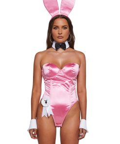 8 Piece Classic Playboy Bunny Costume - Pink