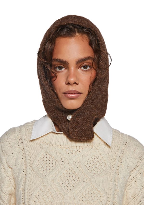 Fall Vibing Knit Hood ?C Brown