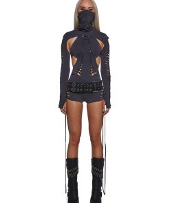 Alternative view of Outro Shredded Romper With Shrug