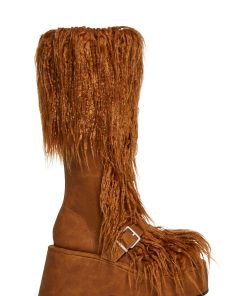 For Good Faux Fur Boots - Brown