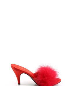 Amour-03 Marabou Slippter-Red PU