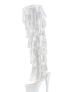 Alternative view of Bejeweled-3019C-RSF-7 Platform Over-The-Knee Boots-Silver