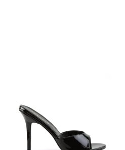 Classique-01 Peep Toe Slides-Black