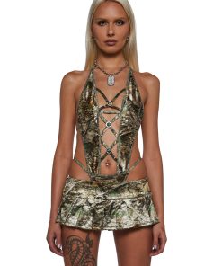 Camo Monokini And Skirt Set