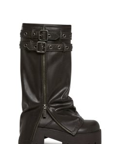 Warp Knee High Pant Boots - Brown