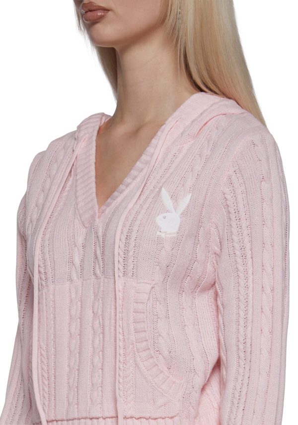 Cable Knit Pullover Hoodie