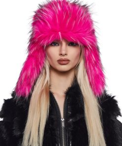 Aura Faux Fur Trapper Hat -Pink