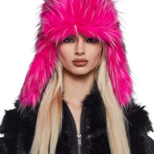 Aura Faux Fur Trapper Hat ?C Pink