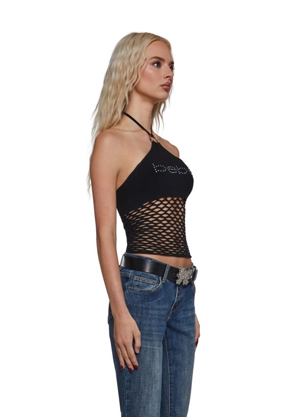 Fishnet Halter Top