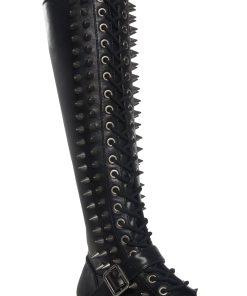 Alternative view of Spiked Knee High Lace Up Boots