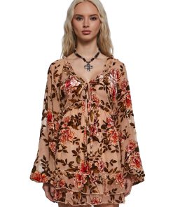 Clementine Printed Velvet Dress