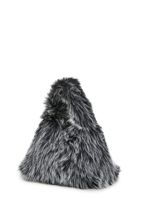 Arctic Noir Faux Fur Bag And Hat Set