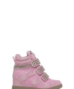 Ambient Wedge Sneakers With Studs - Pink