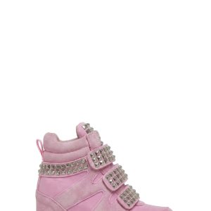 Ambient Wedge Sneakers With Studs ?C Pink