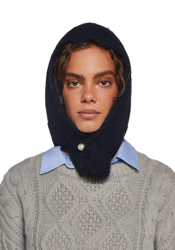 Fall Vibing Knit Hood ?C Black
