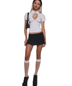 Alternative view of Absolute Trend Poplin Blouse - Black/White