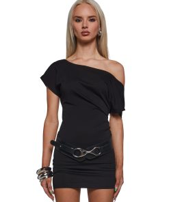 Milan At Midnight Backless Belted Mini Dress
