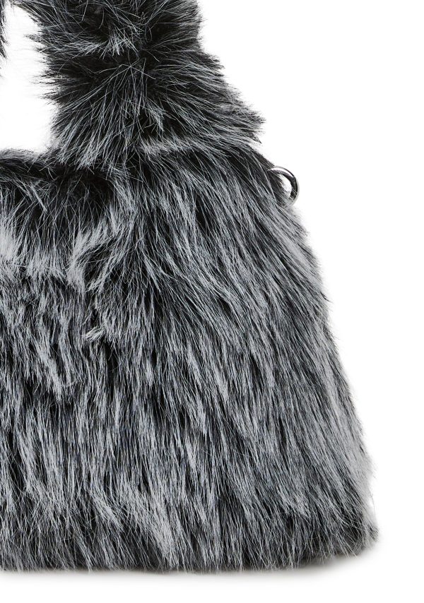 Arctic Noir Faux Fur Bag And Hat Set