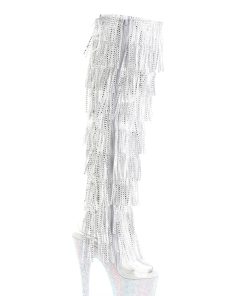 Bejeweled-3019C-RSF-7 Platform Over-The-Knee Boots-Silver