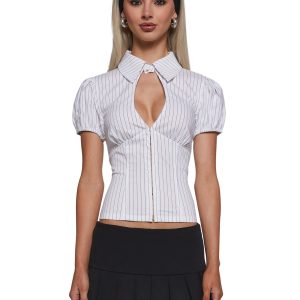 Absolute Trend Poplin Blouse ?C Black/White