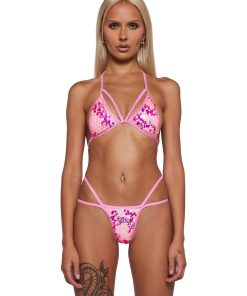 Flirty Sequin Bikini Set - Pink