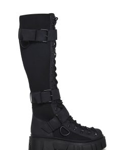 Low Traitor Knee High Boots - Black