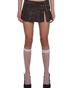 Viral Takeover Mini Skirt - Brown