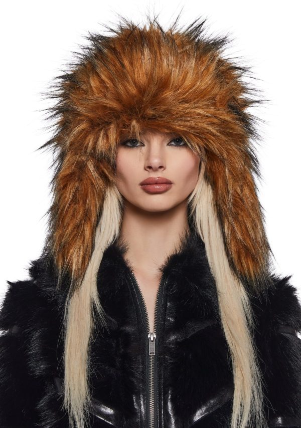 Aura Faux Fur Trapper Hat -Brown