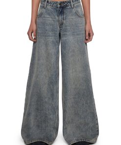 Sinful Attitude Wide Leg Jeans - Blue