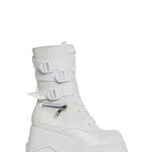 Mad Hustle Wedge Platform Boots ?C White